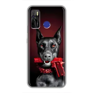 Чехол ДОБЕРМАН для TECNO Camon 15 (Доберман злой)