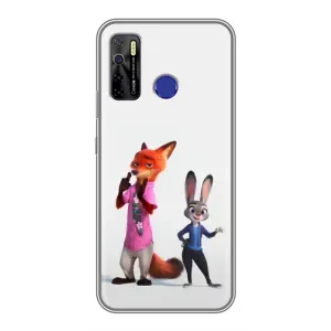 Силиконовый чехол с принтом Зоотрополіс для TECNO Camon 15 (Джуди и Ник)
