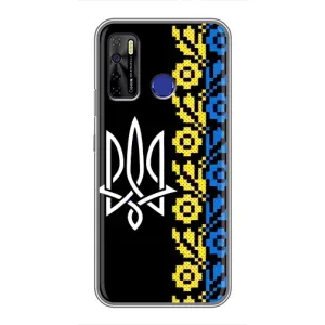 Силиконовый Чехол на TECNO Camon 15 (Герб и вышыванка)