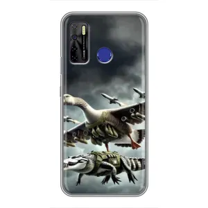 Чехол с мемами тралалело тралала для TECNO Camon 15 (Гусини и крокодило)