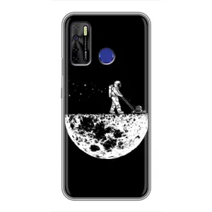 Силиконовый Чехол с принтом "Космонавты" на TECNO Camon 15 (Космонавт)