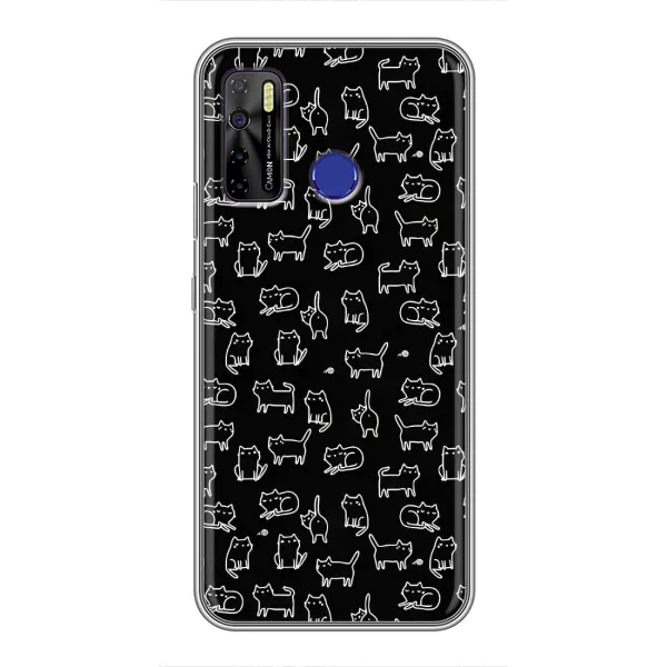 Чехол с рисунком «Котики на черном» для TECNO Camon 15 Чехол с рисунком «Котики на черном» для TECNO Camon 15