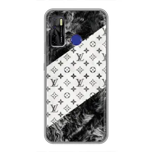 Чехол Стиль Louis Vuitton на TECNO Camon 15 (LV на белом)