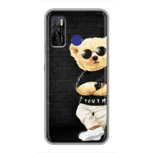 Чехлы Мишка Тедди для Техно Камон 15 (Мишка в очках)