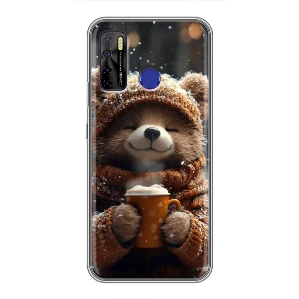Чехол с рисунком «Медвежонок с кофе» для TECNO Camon 15 Чехол с рисунком «Медвежонок с кофе» для TECNO Camon 15