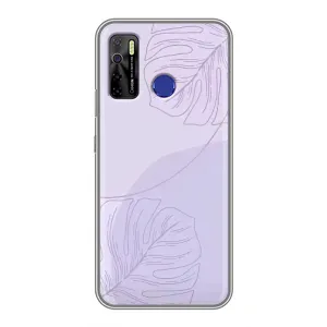 Чехол цветочный дизайн для TECNO Camon 15 (Монстера фиолетовая)