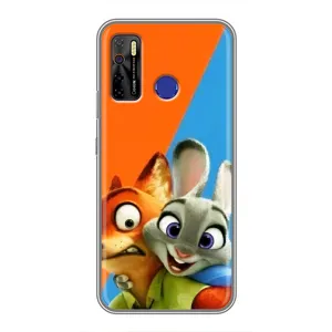 Чехлы ЗВЕРОПОЛИС для TECNO Camon 15 (Ник и Хопс)