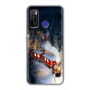 Силиконовый бампер на рождество для TECNO Camon 15 (Поезд)