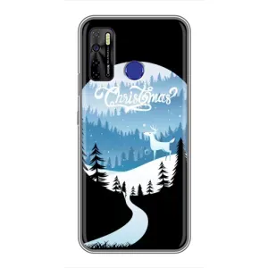 Силиконовый бампер на рождество для TECNO Camon 15 (Рождественский Олень)
