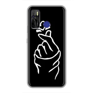 Чехлы (Знак сердечка) на TECNO Camon 15 (Сердце на черном)