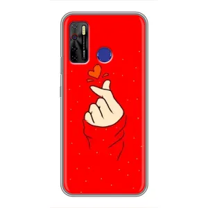 Чехлы (Знак сердечка) на TECNO Camon 15 (Сердце на красном)