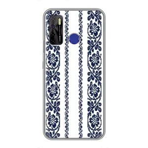 Силиконовый Чехол на TECNO Camon 15 с картинкой Вышиванки (Синяя вышиванка)