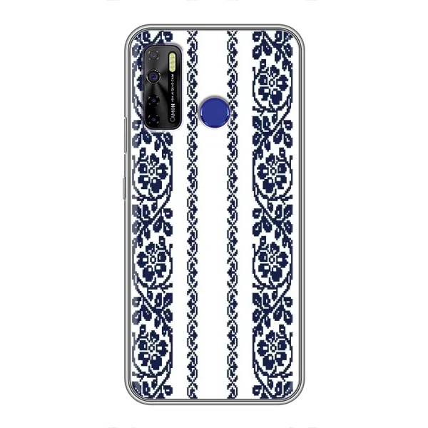 Чехол с рисунком «Синяя вышиванка» для TECNO Camon 15 Чехол с рисунком «Синяя вышиванка» для TECNO Camon 15