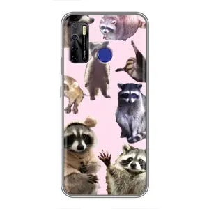 Силиконовый Чехол с Енотами на TECNO Camon 15 (Смешные Еноты)