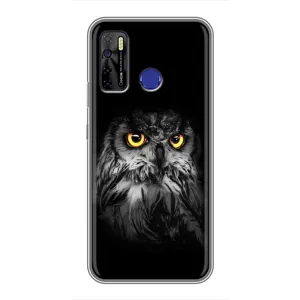Чехлы с принтом СОВЫ для TECNO Camon 15 (Сова на чёрном)