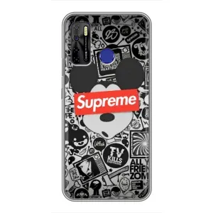 Чехол с Брендами одежды на Техно Камон 15 (Supreme Маус)