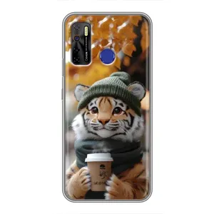 Печатный чехол «Зверята с кофе» для TECNO Camon 15 (Тигр с кофе)