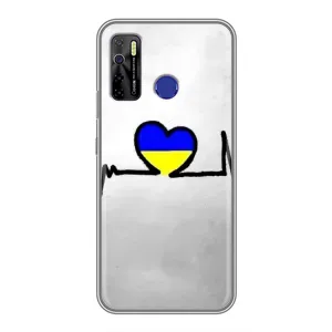 Силиконовый Чехол на TECNO Camon 15 (Я-Украина) (Украинская кардиограмма)
