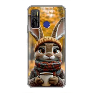 Печатный чехол «Зверята с кофе» для TECNO Camon 15 (Зайчик с кофе)