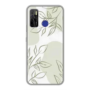 Чехол цветочный дизайн для TECNO Camon 15 (Зелёный дизайн)