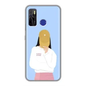 Силиконовый Чехол на TECNO Camon 15 с картинкой Стильных Девушек (Желтая кепка)