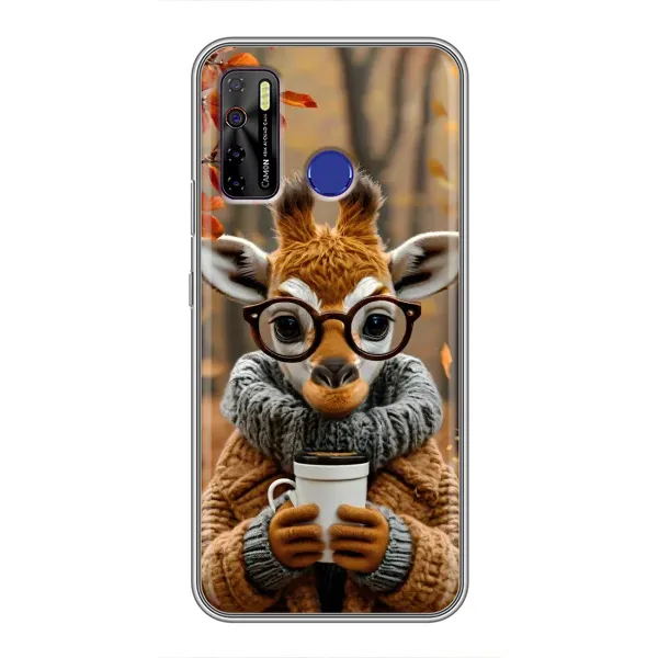 Чехол с рисунком «Жираф с кофе» для TECNO Camon 15 Чехол с рисунком «Жираф с кофе» для TECNO Camon 15