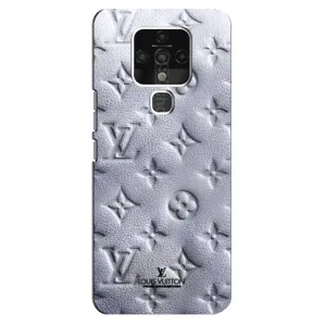 Текстурный Чехол Louis Vuitton для Техно Камон 16 про (Белый ЛВ)