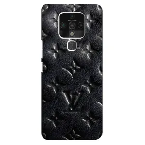 Текстурный Чехол Louis Vuitton для Техно Камон 16 про (Черный ЛВ)