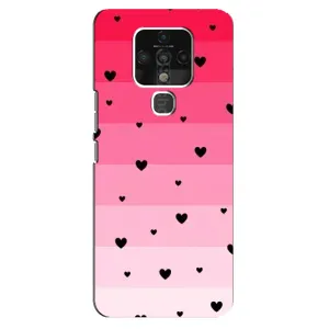 Чохли з тематикою "Маленькі Сердчеки" на TECNO Camon 16 Pro (Чорні сердечка)