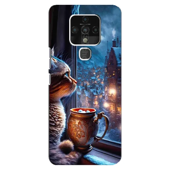 Чехол с рисунком «Кот новогодний» для TECNO Camon 16 Pro Чехол с рисунком «Кот новогодний» для TECNO Camon 16 Pro