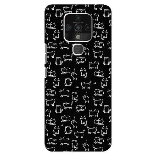 Чехол с рисунком «Котики на черном» для TECNO Camon 16 Pro Чехол с рисунком «Котики на черном» для TECNO Camon 16 Pro