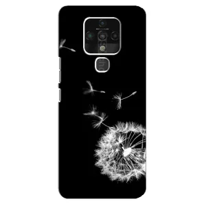 Силиконовый Чехол с одуванчиками на TECNO Camon 16 Pro (Одуванчик на чёрном)