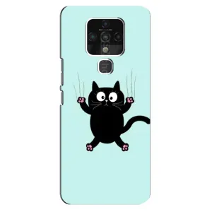 Силіконовий чохол з котиком для TECNO Camon 16 Pro (Падаючий кіт)
