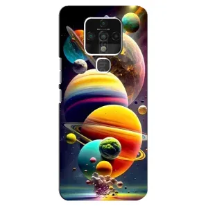 Чехол (ТПУ) с планетами на TECNO Camon 16 Pro (Солнечна система)
