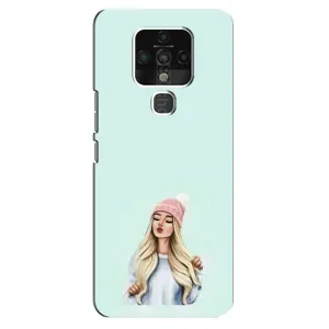 Силіконовый Чохол на TECNO Camon 16 Pro з картинкой Модных девушек (В шапці)
