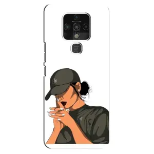 Силіконовый Чохол на TECNO Camon 16 Pro з картинкой Модных девушек (У зеленому)