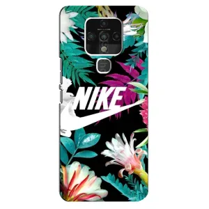 Силіконовый Чохол на TECNO Camon 16 SE з картинкою НАЙК (Квітковий Nike)