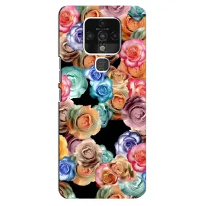 Чехлы с тематикой "ЦВЕТЫ" на TECNO Camon 16 SE (Цветы на черном)