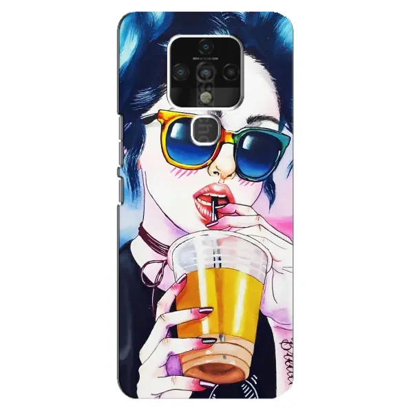 Чехол с рисунком «Девушка с коктейлем» для TECNO Camon 16 SE Чехол с рисунком «Девушка с коктейлем» для TECNO Camon 16 SE