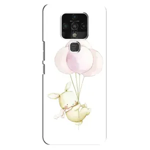 Силиконовый бампер с картинкой животных для TECNO Camon 16 SE (Кролик и шарики)