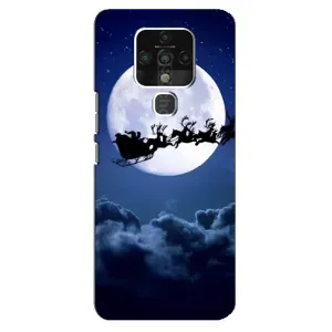 Чехол Санта Клаус для TECNO Camon 16 SE (Санта - луна)