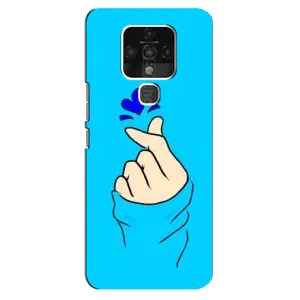 Чехлы (Знак сердечка) на TECNO Camon 16 SE (Сердце на синем)