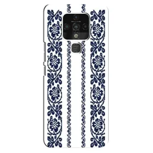 Силиконовый Чехол на TECNO Camon 16 SE с картинкой Вышиванки (Синяя вышиванка)