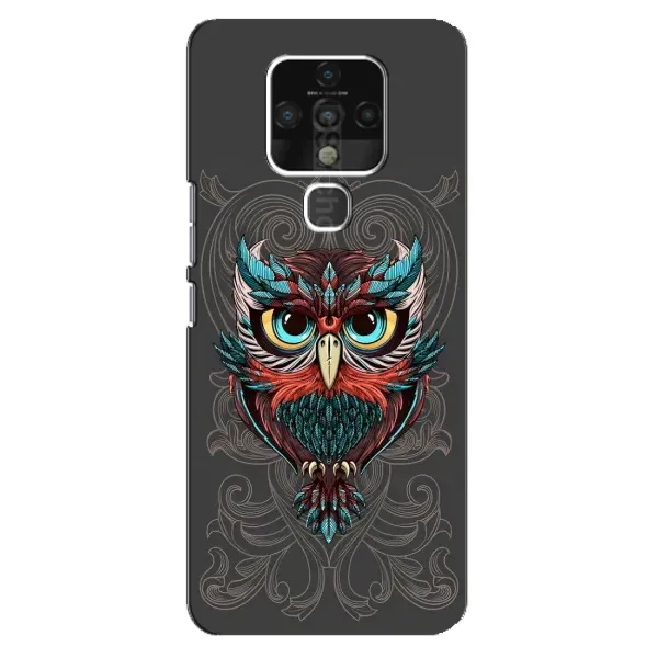 Чехол с рисунком «Сова на сером» для TECNO Camon 16 SE