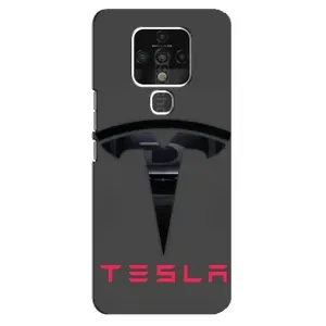 Силиконовый бампер с картинкой машины на TECNO Camon 16 SE (Logo TESLA)