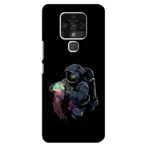 Силіконовый Чохол з принтом "Космонавти" на TECNO Camon 16 SE (В руках земля)