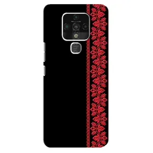 Силиконовый Чехол на TECNO Camon 16 SE с картинкой Вышиванки (Вышиванка на черном)