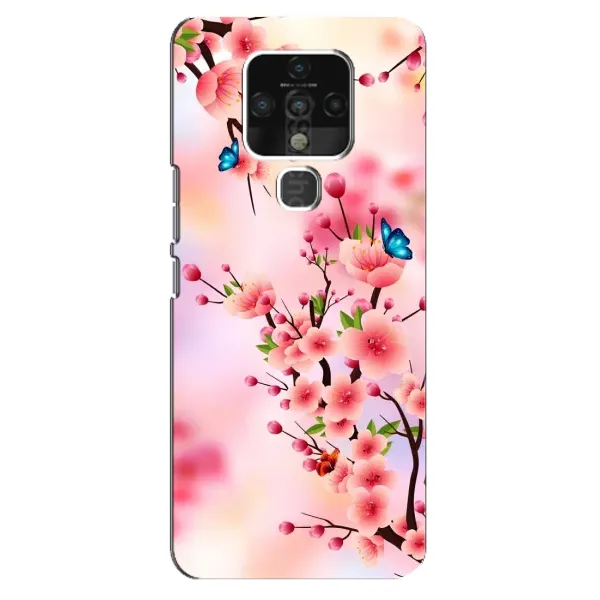 Чехол с рисунком «Бабочки на сакуре» для TECNO Camon 16 Чехол с рисунком «Бабочки на сакуре» для TECNO Camon 16