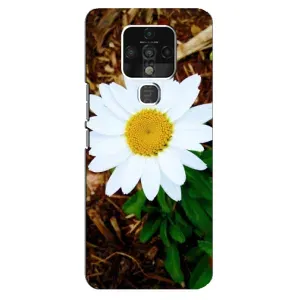 Чехол с ромашками на TECNO Camon 16 (Белая ромашка)