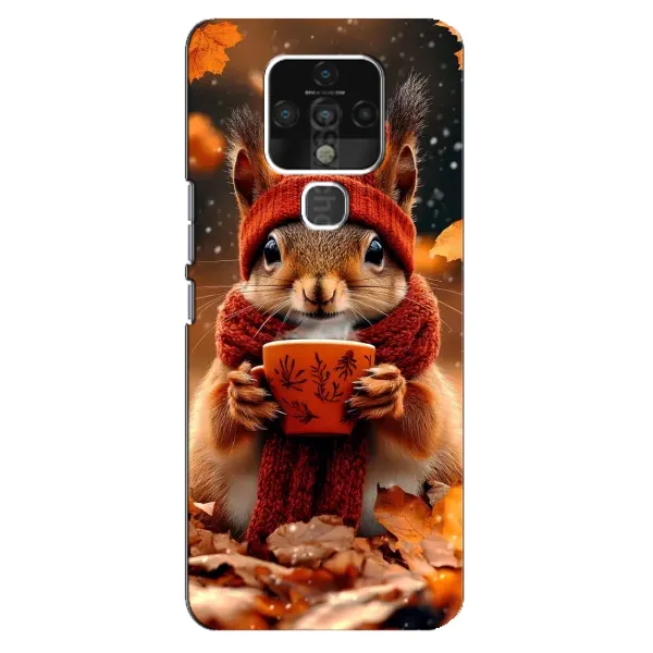 Чехол с рисунком «Белка с кофе» для TECNO Camon 16 Чехол с рисунком «Белка с кофе» для TECNO Camon 16